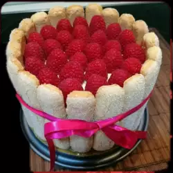 Sugar-Free Cake with Raspberries