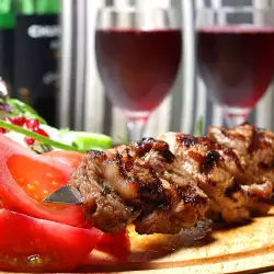 Skewers with lamb
