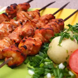 Skewers with chicken fillet