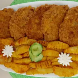 Schnitzels with onions