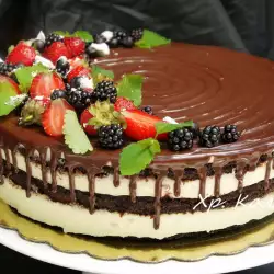 Strawberry Chocolate Cake with Eggs