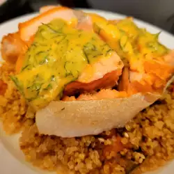 Salmon with Quinoa and Mustard Sauce