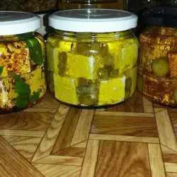 Feta Cheese Cubes with Various Seasonings