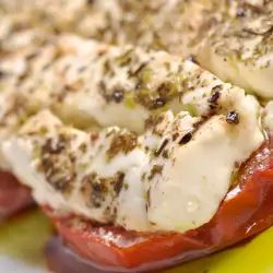 Baked White  Cheese with tomatoes