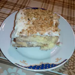 Syruped Cake with Homemade Cream and Layers