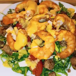 Arugula and Shrimp Salad with Mustard Dressing