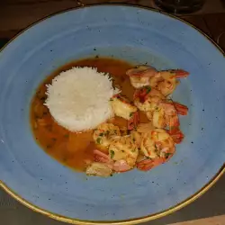 Shrimp with Red Sauce and Basmati Rice