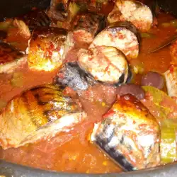 Oven-Baked Mackerel with Tomato Sauce and Olives
