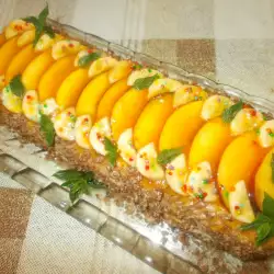 Banana Cake with Peaches