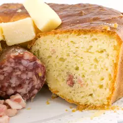 Salty Cake with sausages