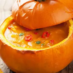 Fondue with Cheese in a Pumpkin