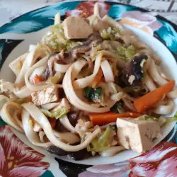 Japanese Udon Noodles with Shiitake and Tofu