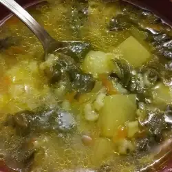 Spinach Soup with Potatoes and Rice