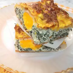 Spring Filo Pastry Pie with Spinach and Egg Yolks