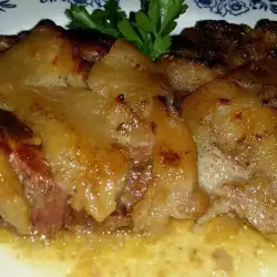 Steaks with apples
