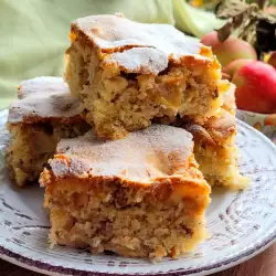 Apple Cake with Eggs and Walnuts