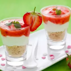 Cheesecakes with Lemon and Strawberries in Glasses