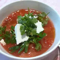 Tomato Soup with feta cheese