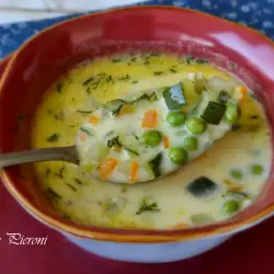 Zucchini, Peas and Cheese Soup