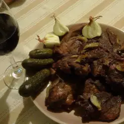 Steaks with wine