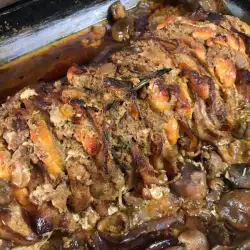 Whole Roasted Pork with Bacon and Mushrooms