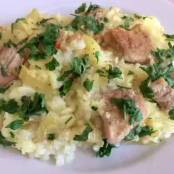 Pork with White Rice and Onions