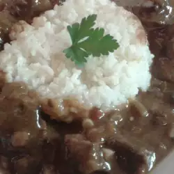 Beef and Rice with Red Wine