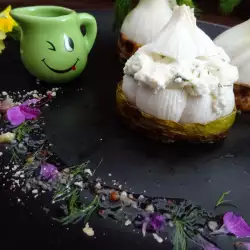 Grilled Zucchini with Stuffed Garlic