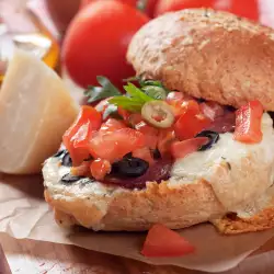 Burger with Tomatoes and Olives