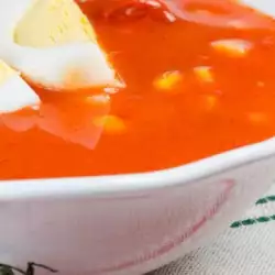 Cold Tomato Soup with Boiled Eggs