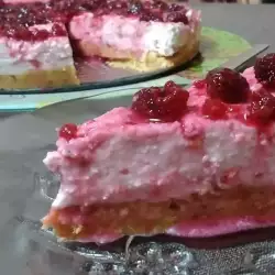 Cheesecake with Cottage Cheese and Raspberry Jam