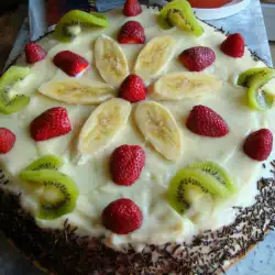 Cake with Cream and Fruits
