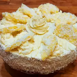 Cream Cake with coconuts