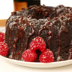 Brownie Cake with Raspberries