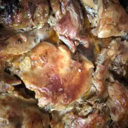 Roasted Rabbit with onions