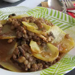 Lentil and Potato Casserole with Mushrooms