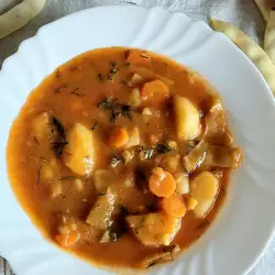 Green Bean and Potato Stew in a Pot