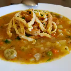 Vegetable Soup with Egg Noodles