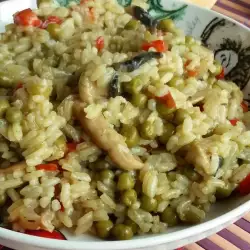 Rice on the stove with vegetables