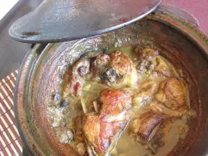 Lamb Stew with Mushrooms in a Clay Pot