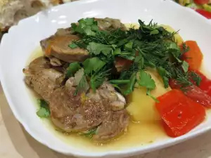 Lamb with a Potato Garnish