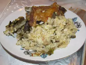 Baked Mutton with Leeks and Rice