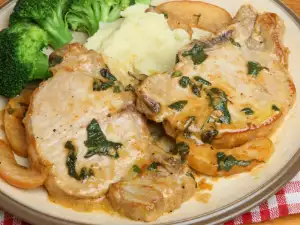 Pork Chops with Broccoli and Mushrooms