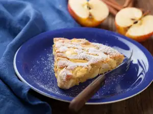 Festive Cake with Bananas and Apples