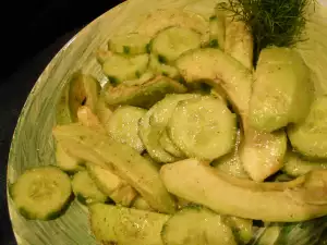 Fresh Salad with Cucumbers and Avocado