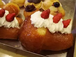 Baba with Cream and Fruits