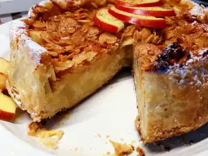 Almond Cake with Charden Apple Cream and Puff Pastry