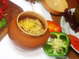 Vienna Sausages and Cheese in a Clay Pot