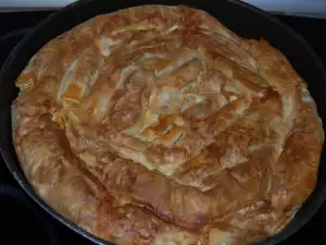 Pie with Phyllo Pastry Baked in a Clay Dish