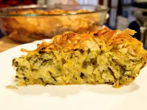 Filo Pastry with Leeks, Rice and Kale